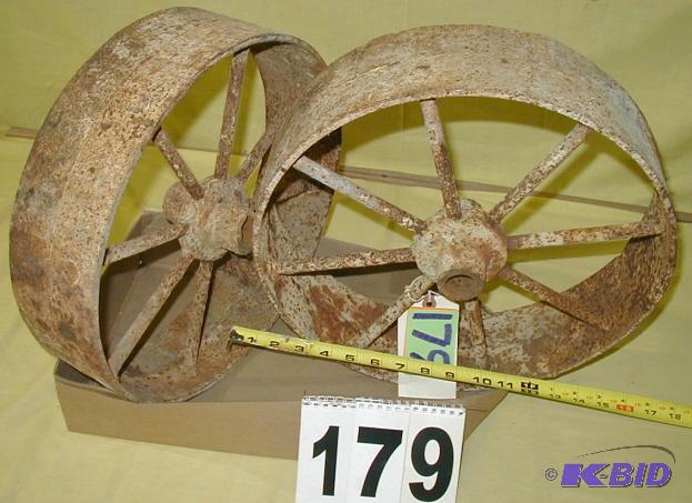 lot 179 image: Pair of Vintage Steel Dock or Boatlift Wheels...