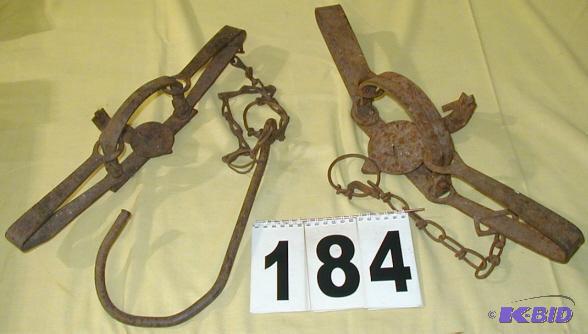 lot 184 image: Pair of Vintage Double Spring Traps The trap ...