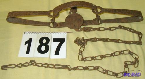 lot 187 image: Vintage Triumph Double Spring Trap and Chain ...
