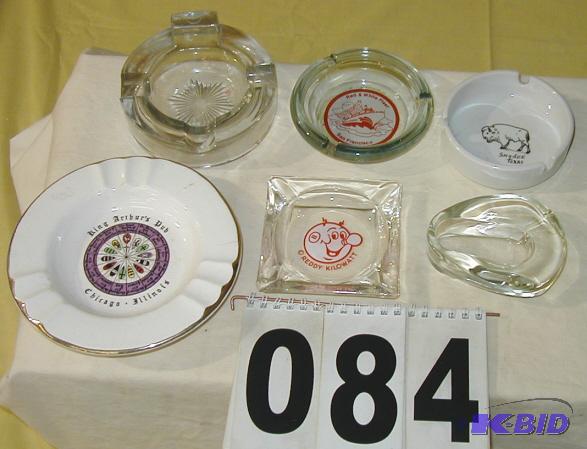 lot 84 image: Six Vintage Ashtrays Five have advertising.&n...