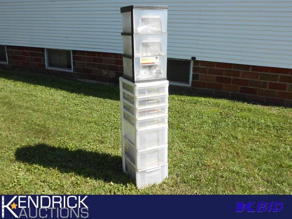 lot 37 image: 3 Plastic Storage Containers filled with Plumbing Fittings