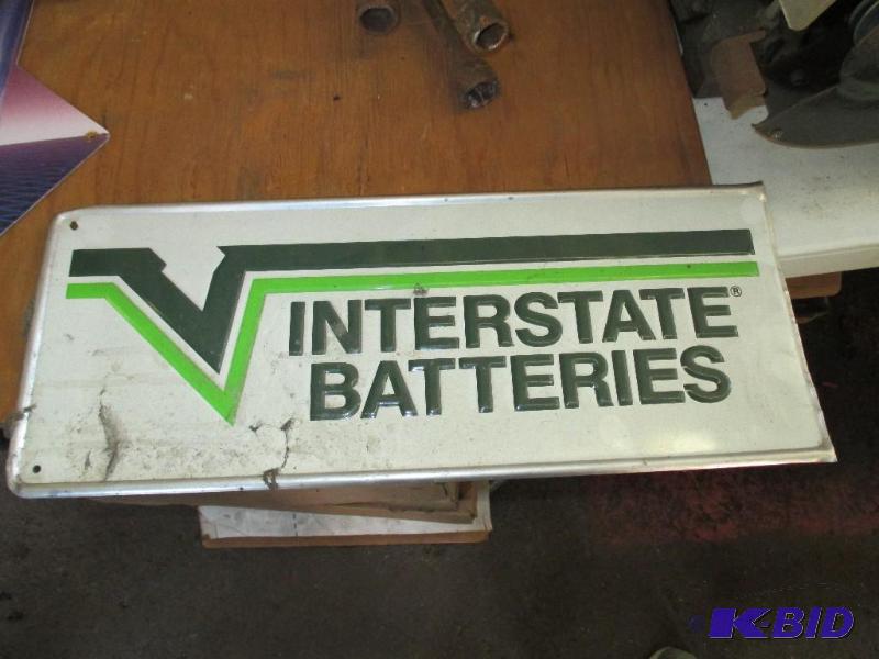 lot 125 image: Interstate batter metal sign