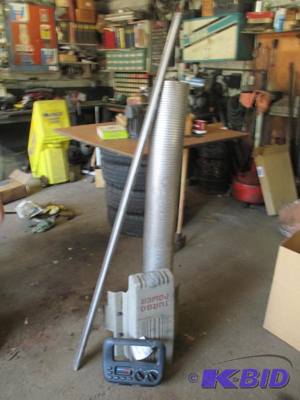 lot 164 image: Exhaust flex tube stainless steel, stainless steel tailgate protector, engine cover, heater switch for caravan