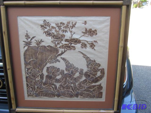 Original artwork Chinese or Asian burnished w...