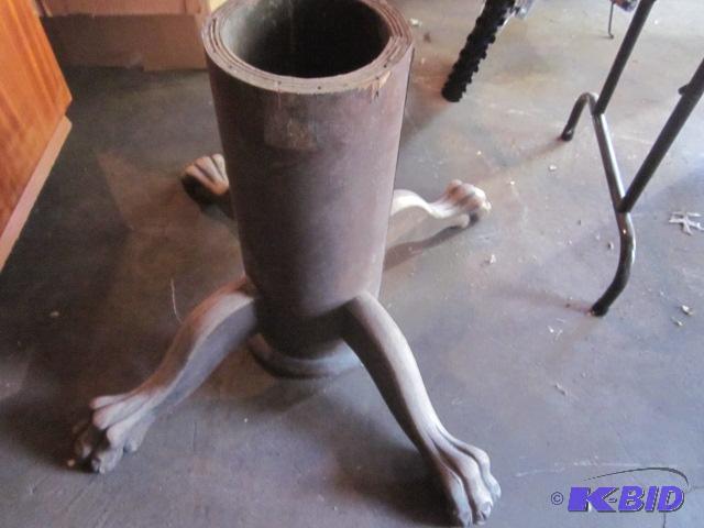 Antique claw foot (2) piece table base, possi...