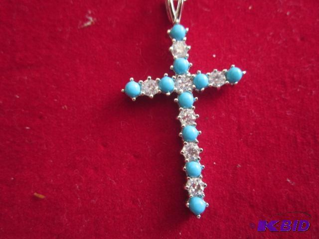 Sterling Silver necklace and cross pendant, m...