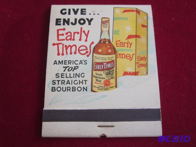 Vintage oversized Early Times Whiskey matchbo...