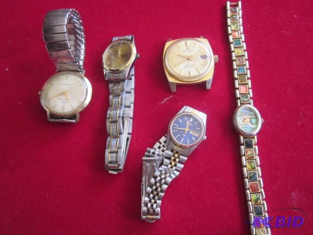 Lot of (5) watches, some vintage including Wa...