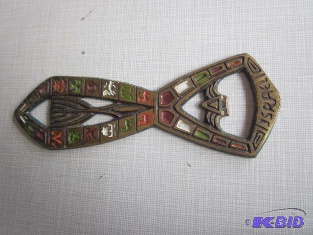 Vintage Isreal enameled bronze bottle opener....
