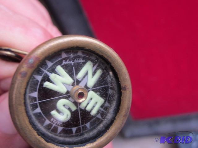 Vintage Johnny Walker clip on brass compass....