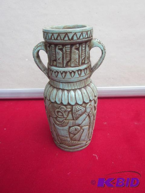 6 inch Egyptian&nbsppottery vase, engraved w...