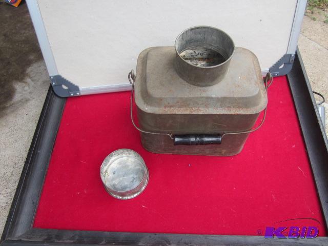 Antique tin Pennsylvania Coal miners lunch pa...