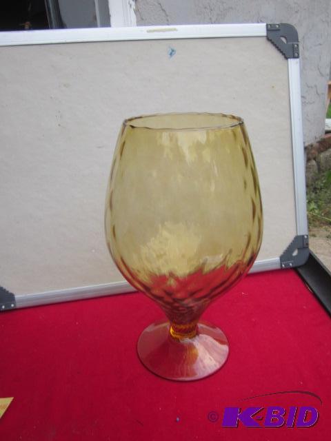 12 inch auburn colored large blown glass with...