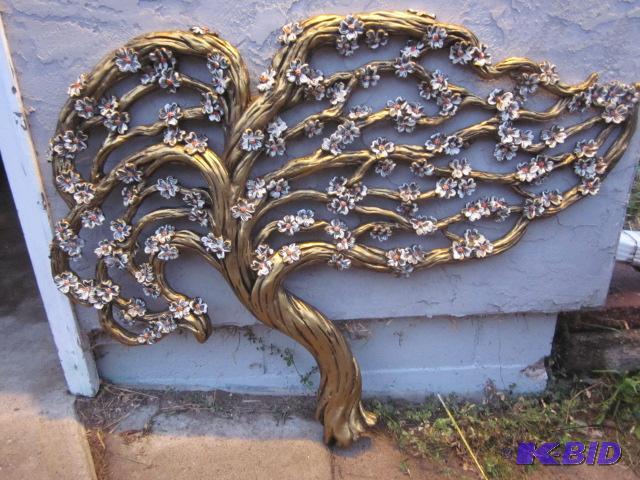 Large 39 inch Mid Century wall art, tree with...