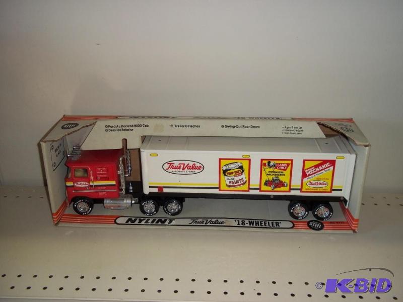 lot 107 image: True Value Nylint 18 Wheeler in original pack...