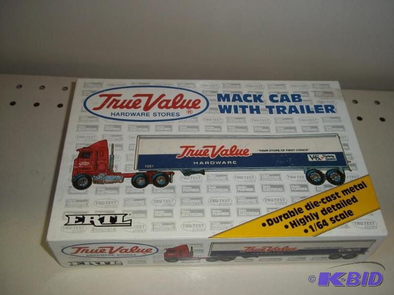 lot 44 image: ERTL Toys True Value Cab Over with Trailer wi...