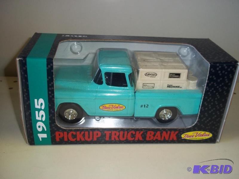 lot 57 image: ERTL Toys 1955 Pickup Truck Bank with origina...