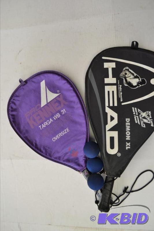 lot 107 image: Racquetball Racquets, Racquetballs