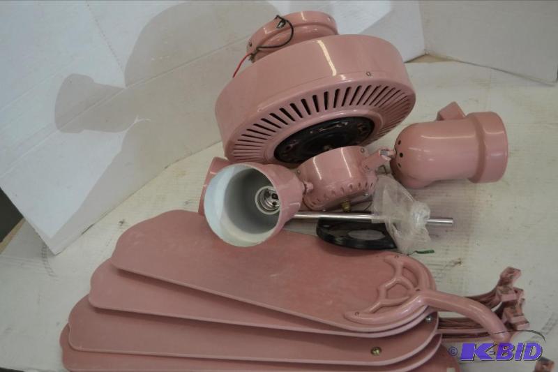 lot 110 image: Pink Ceiling Fan and Light