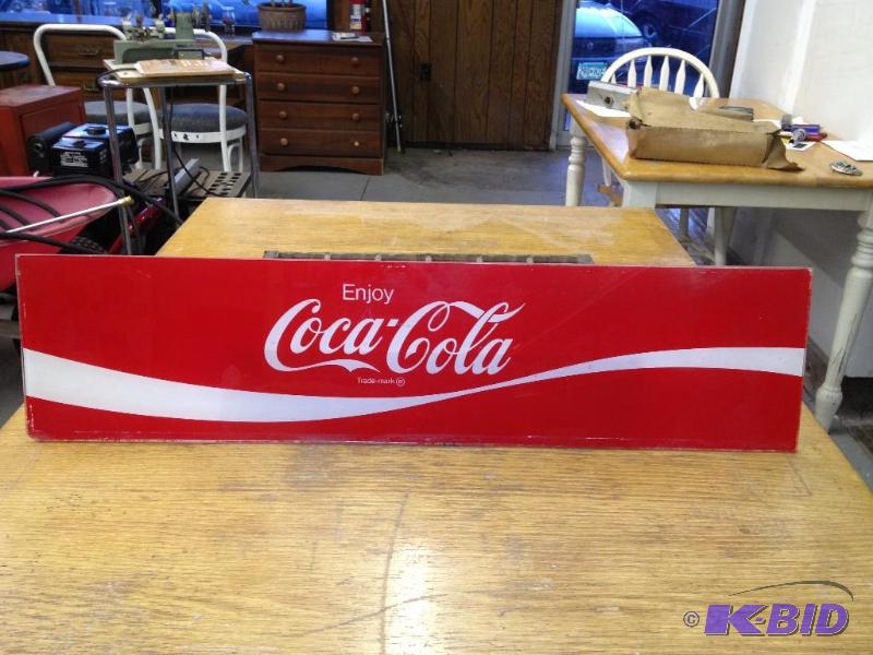 lot 214 image: Vintage Coca-Cola Glass Sign