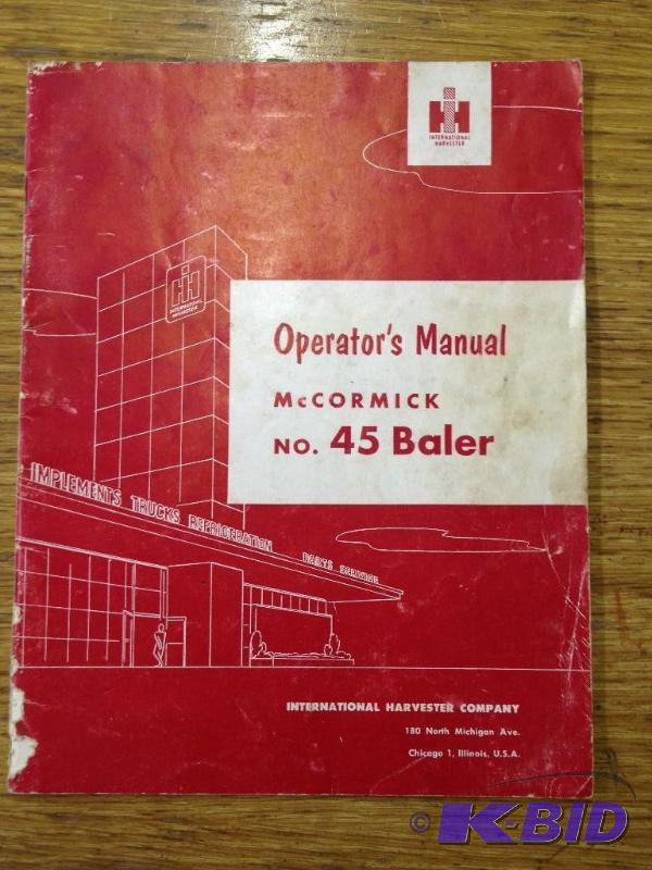 lot 232 image: IH McCormick No. 45 Operators Manual   G...