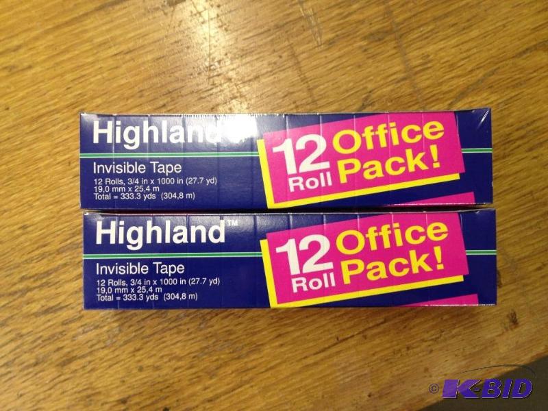 lot 241 image: 3M Highland Invisible Tape, New in Box, 2 box...