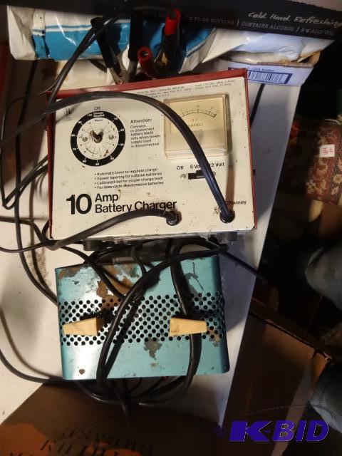 lot 105 image: 2 battery chargers. 6 amp and 10 amp...