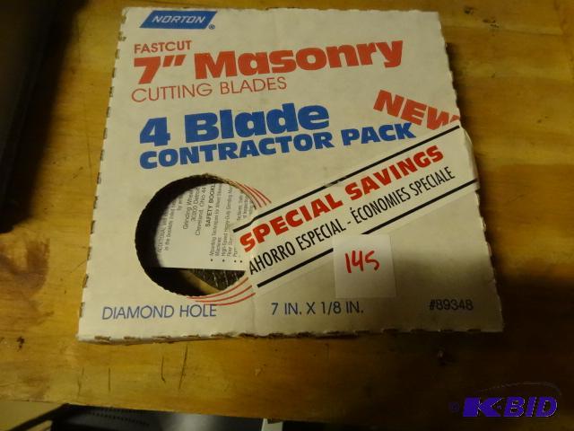 lot 145 image: 2 masonary cutting blades. Qty 2...