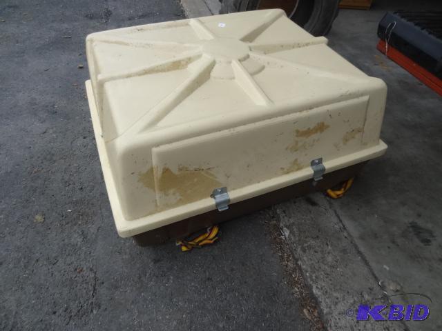 lot 18 image: Car top carrier. Complete with hold down stra...
