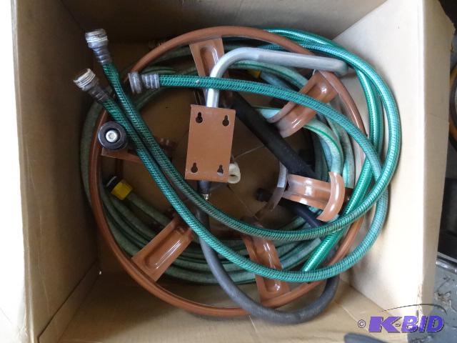 lot 198 image: Hose reel with short hoses...