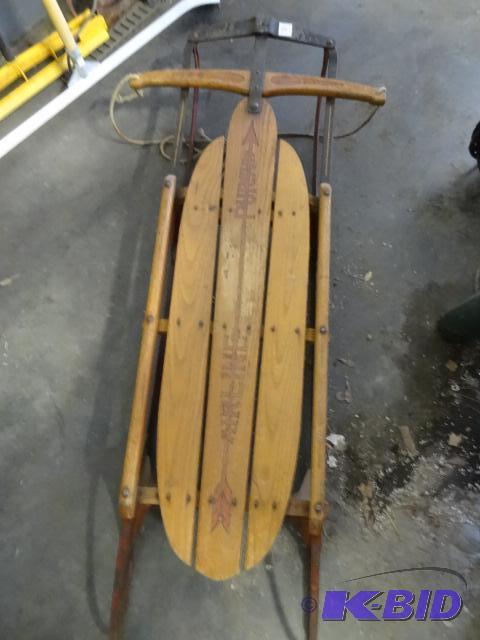 lot 56 image: Vintage sled. Airline pursuit...