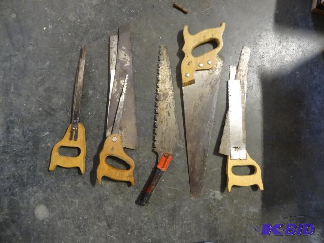 lot 63 image: Misc hand saws...
