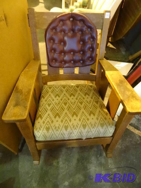lot 79 image: Vintage wood rocking chair...