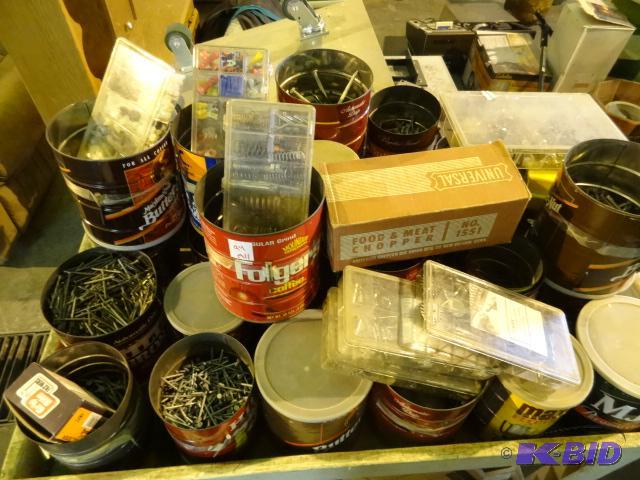 lot 94 image: Misc nails, springs, bolts, and much more...