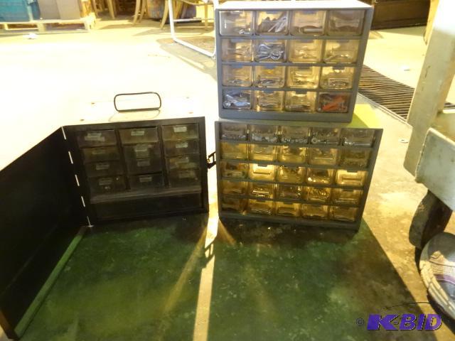 lot 97 image: 3 bins full of hardware parts...