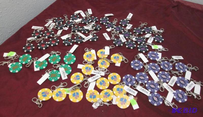 Qty 36 key chain with the design of poker chi...