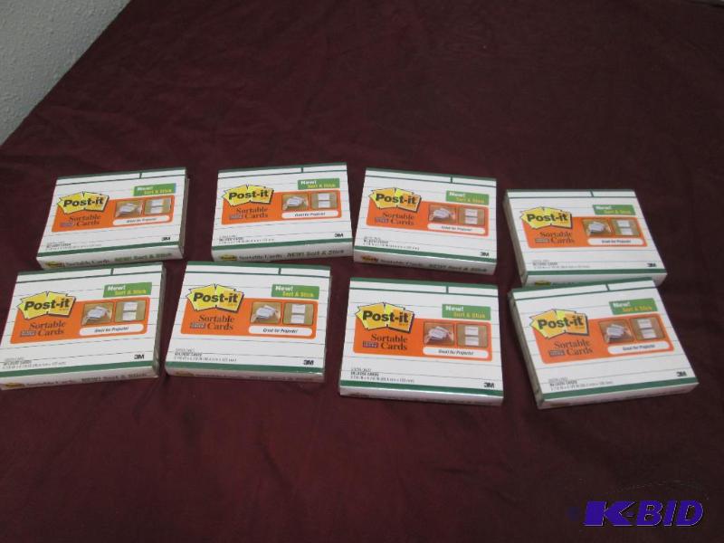 Qty 8 Post-it Sortable cards also can stick 8...
