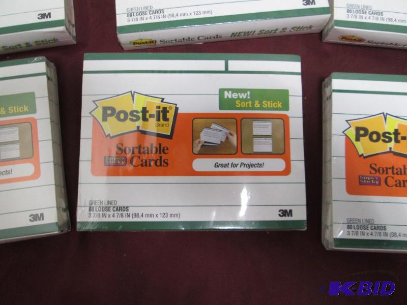 Qty 8 Post-it Sortable cards also can stick 8...