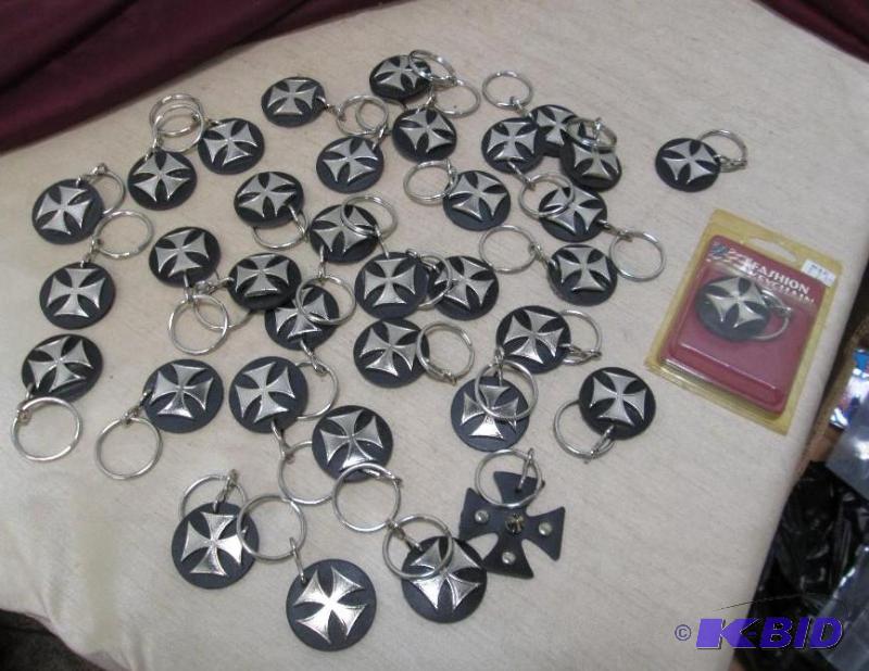 Qty 35 Fashion key chain black looks like lea...