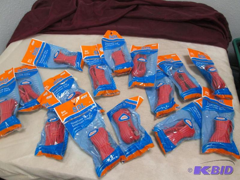 Qty 15 SGL 8m Telephone line extension cord...