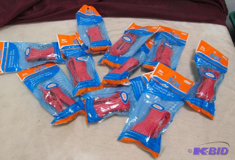 Qty 10 SGL 8m Telephone line extension cord...