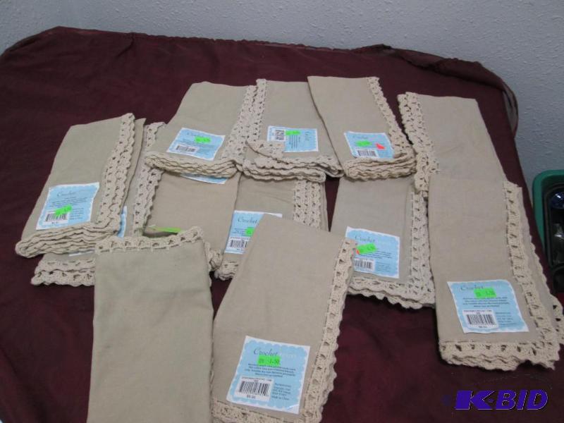 Qty 12 Crochet trim napkins...