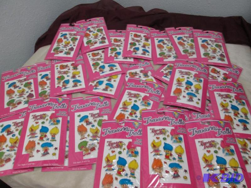 Qty 30 treasure Trolls Puffy Stickers...