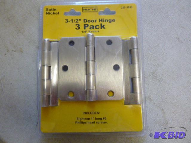3 Pack of 3 12&quot Door Hinges Satin Nicke...