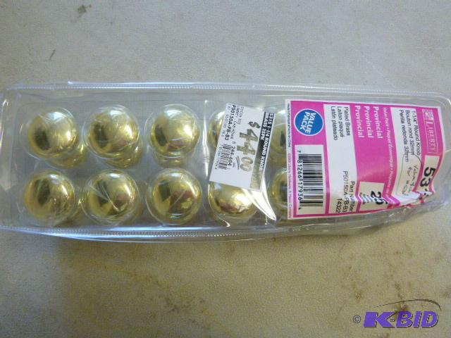 25 Round Knobs 1 14&quot - brass plated....