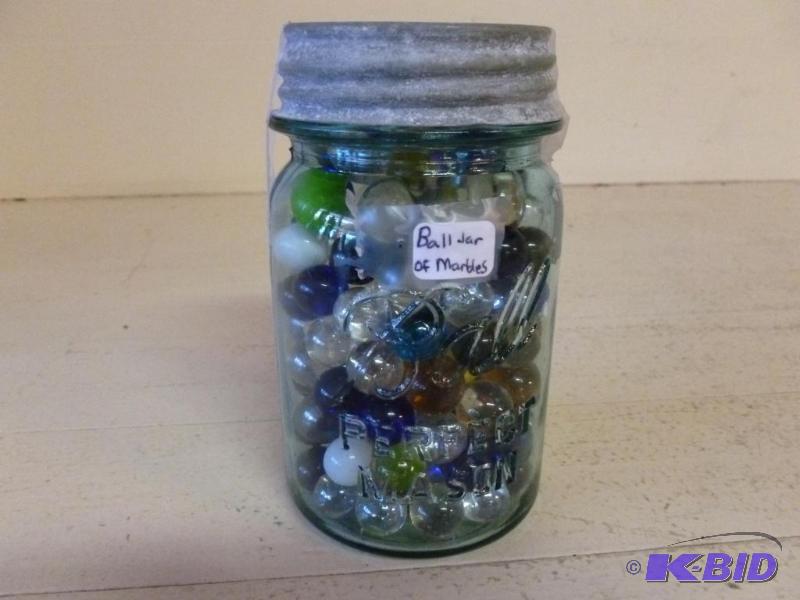 lot 147 image: Vintage Ball perfect mason pint jar, filled w...
