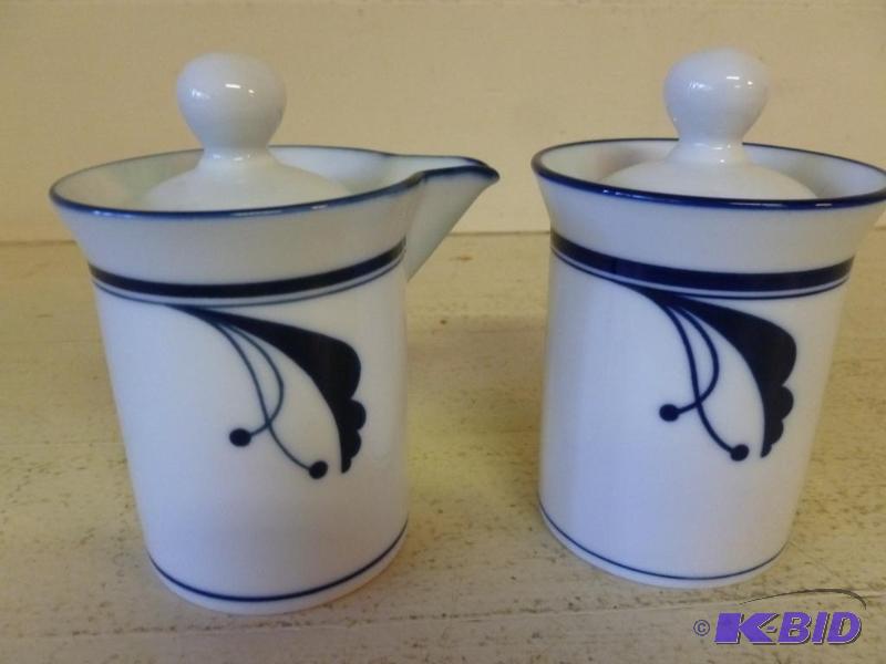 lot 158 image: Dansk International porcelain cream and sugar...