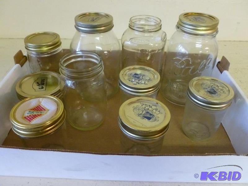 lot 185 image: Lot of ten canning jars....