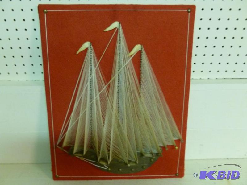 lot 209 image: Beautiful hand made string sailing ship wall ...