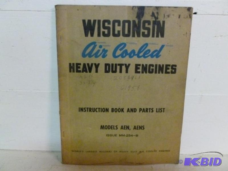 lot 217 image: Vintage 1952 Wisconsin Air Cooled Engines Ins...